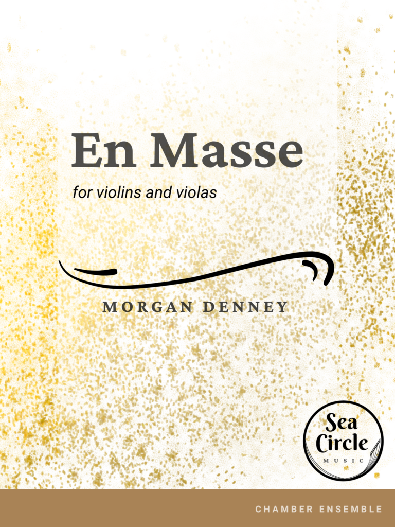 A texture-heavy contemporary work for large string ensemble. Sheet music for 12 or more violins and 8 or more violas — bold music for the concert stage.
